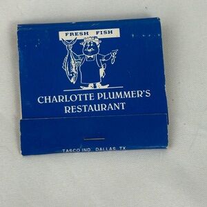 Charlotte Plummer's Restaurant Fulton TX Matchbook new never used